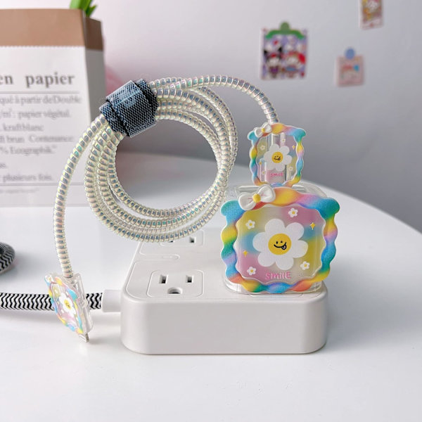 Sööt DIY-kaapeli suojus, yhteensopiva iPhonen 20W USB-C virtalähteen ja Lightning-kaapelin kanssa