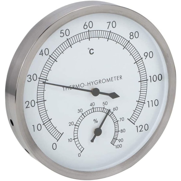 2-i-1 rustfritt stål damprom badstue termometer Hygrometer Termo-hygrometer Innendørs romtilbehør