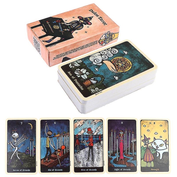 1 æske Delos Tarot-kort profeti spådom kortspil fest underholdning brætspil