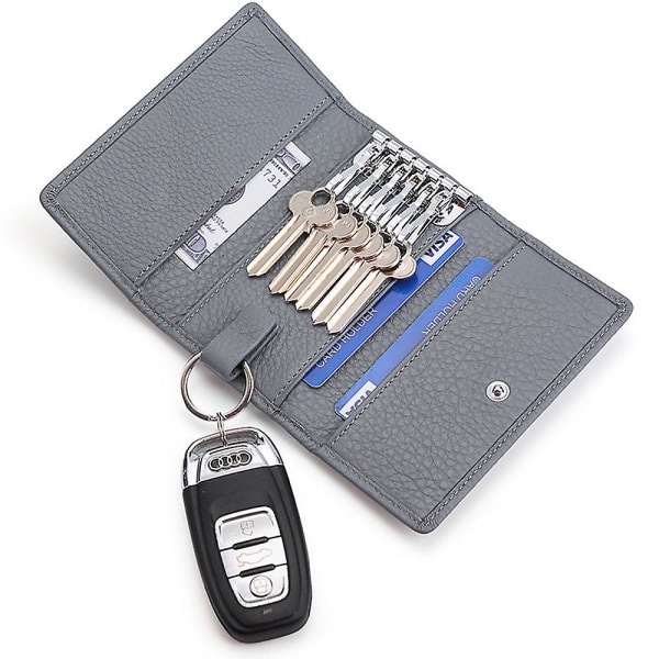 Unisex miesten naisten Premium aitoa nahkaa auton avainpidike laukku avaimenperä case Lompakon vetoketju