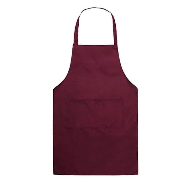 Enkelt förkläde med fickor haklapp kök matlagning kock hantverk bakning vuxen Wine Red