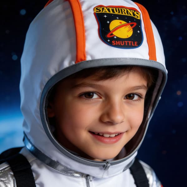 Astronaut-rumdragt kostume til børns rollespil og udklædning bodysuit + backpack 110cm