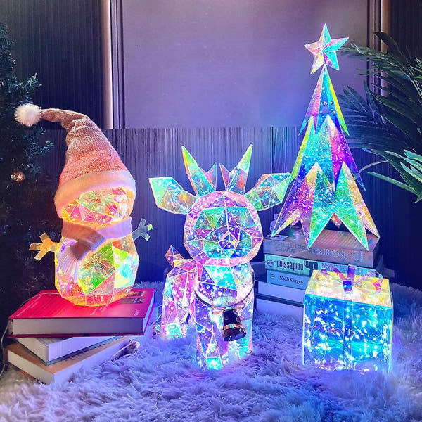 LED-krystallglødende Galaxy Artist Bear med gaveeske, jubileum, bursdagsgave