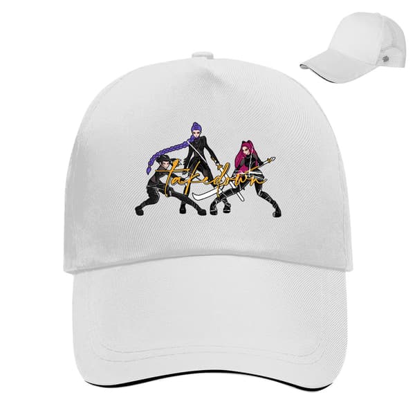 Witcher Girls Kpop Logo Justerbar Baseballcaps med Borrelåsstropp og Pustende Mesh White-J
