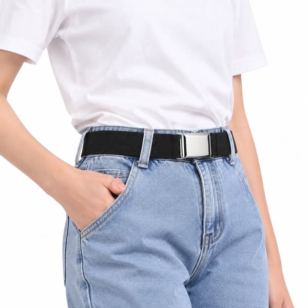 Justerbart byxbälte för barn, 5-pack, mjukt midjeband, utan spänne, unisex, passar jeans, elastiskt stretchbälte