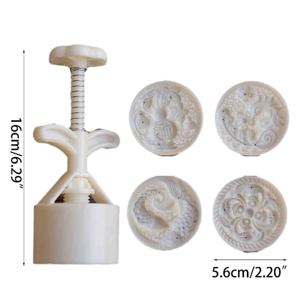 Mungbönekaksform med 4 Sigill Fenix Midhöst Månkakform Handpressad Kaka Dessert DIY Bakverktyg
