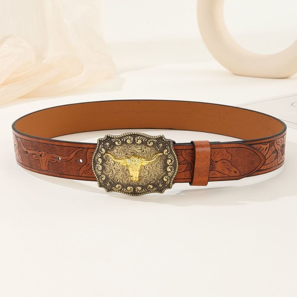 Western Cowboy Belt Buckle Belt for Men 120CM 120cm