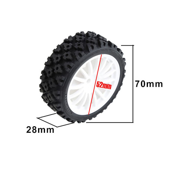 4 stk. RC bilhjuldekk for Tamiya TT01/TT02/XV-01 2
