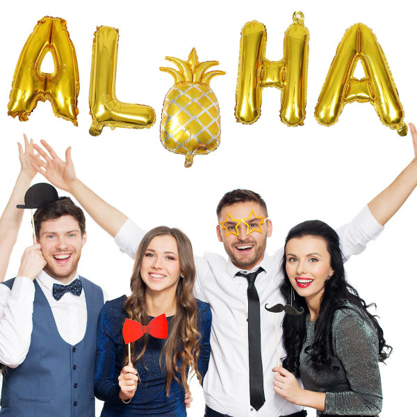 sets of Aloha balloons pineapple balloons Aloha banner balloons pendant (40x30cm, mixed color)