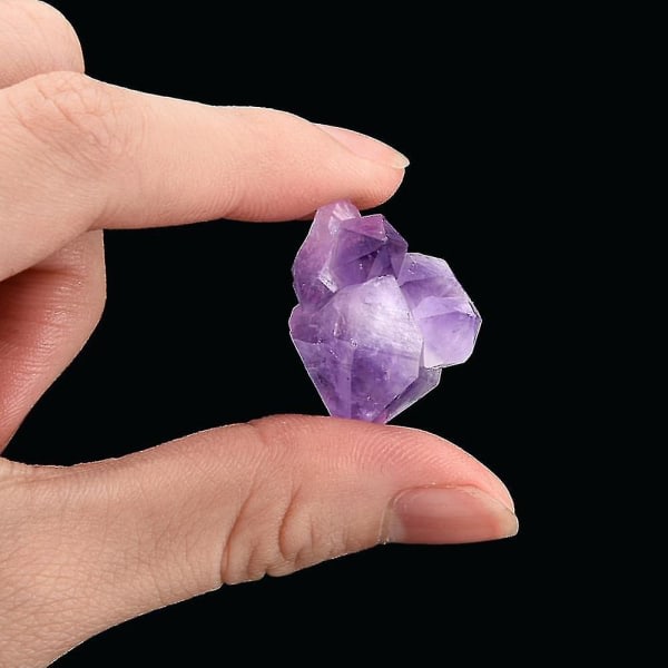 Naturlig uregelmessig Crystal Quartz Healing Fluorite Wand Stone Lilla Lilla Gem