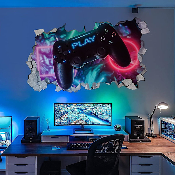 3D Gamer Veggdekor, Gamer Poster Veggdekorasjon, Gutterom Veggdekor, Moderne Stue Dekor Veggdekor, Gutterom Veggdekor, Di