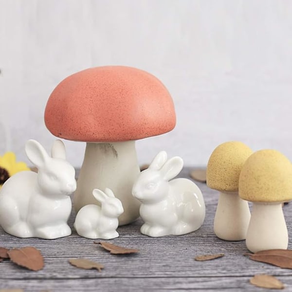 3 stk. Keramiske Miniature Kaniner Figur Mikro Lille Mini Kanin Statue Påske Landskab Blomsterpotte Mos Fe Have Ornamenter Dekoration_xx