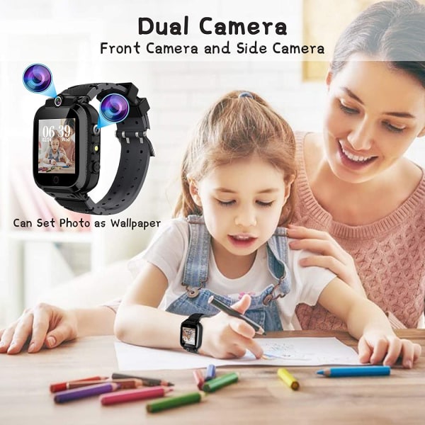 Lasten älykello, 2 kameraa Video 16 Pelit Smart Watch for