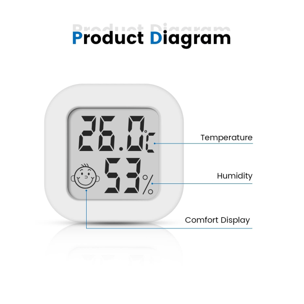 Digitaalinen hygrometrinen sisätilojen minilämpömittari