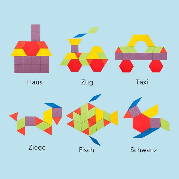 Montessori Learning Toys, Inspire Children's Imagination With Durable and Safe Wooden Pattern Blocks, Perfect Gift Idea For Creative Kids