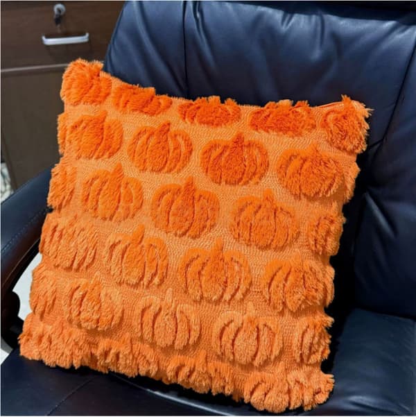 Halloween Broderet Græskar Spøgelse Pudebetræk 45x45cm, Dekorativt Pudebetræk til Sofa og Soveværelse Orange Pumpkin B 45*45 (excluding pillow insert)