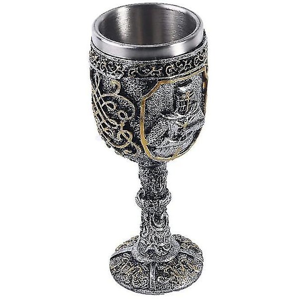Middelaldersk vikingridder kongelig beger konge vinglass gotisk metall vinglass for temafestdekorasjoner, bryllupsrekvisitt whiskyglass personlig rød-