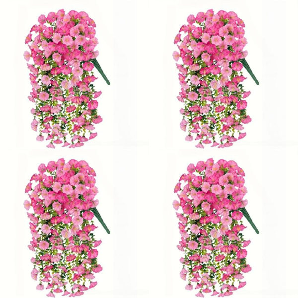 2/4 pcs UV-resistant Artificial Morning Glory & Eucalyptus Hanging A2