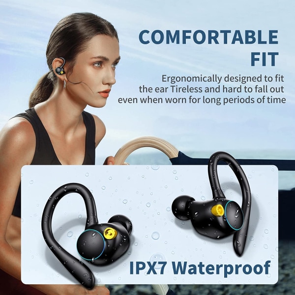 Bluetooth kuulokkeet urheilu, in-ear kuulokkeet langattomat Bluetooth 5.2  c73e | Fyndiq