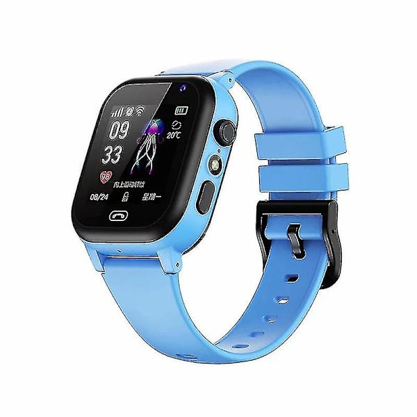 Ny Barn 4G Smartklocka SOS GPS-Positionering Videosamtal SIM-kort För Barn Smartwatch Kamera Vattentät Klocka Blue
