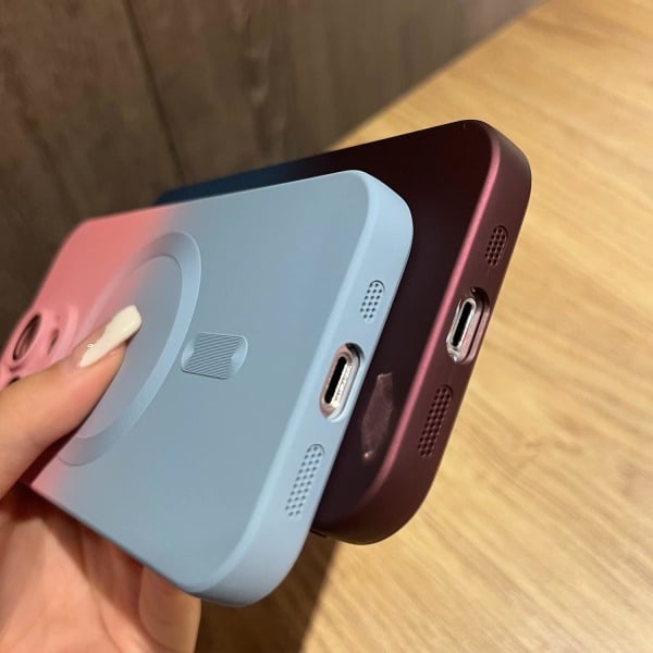 CQBB Magnetisk iPhone 13 Pro Cover [Kompatibel med MagSafe] Gradient Farve Sødt Cover til Kvinder og Mænd Blød TPU Stødsikker med Cover