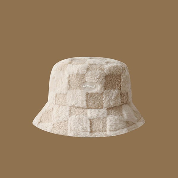 Lammeplys Fiskerhat Fleece Ternet Spand Spand Vinter Col Beige