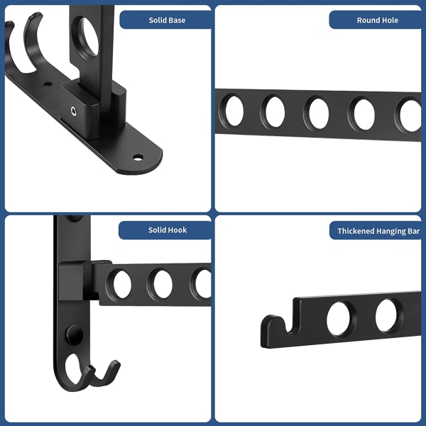 Vægmonteret tøjstativ, væghængt tørrestativ, 90° roterende vægmonteret sammenklappeligt tøjstativ, til altan, badeværelse, hotel
