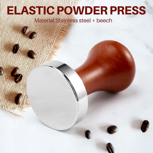 51mm Espresso Tamper Rostfritt Stål 304 Fjäder Kaffe Pulver Press Platt Bas Kaffe Pulver Bönor Pr