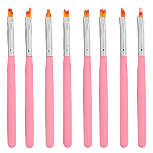 Stk 3d tegnepenn Nail Art Brushes Nail Art Brush Manicure Detail Brush Nail Dotting Pen Nail Art Liner Brush (13,3X0,8X0,8CM, Rosa)