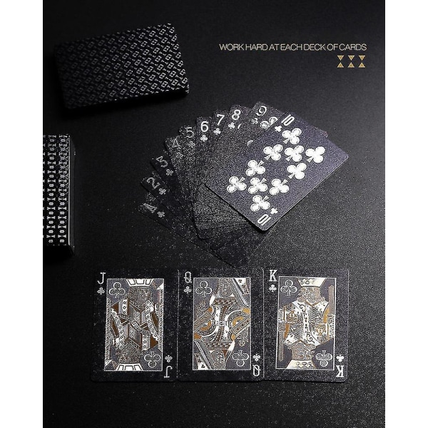 Poker Plast Vanntett Kreativt Gull Svart Gull Folie Spillekort Brettspill Vaskbar plaststokk med kort Poker Xinmu