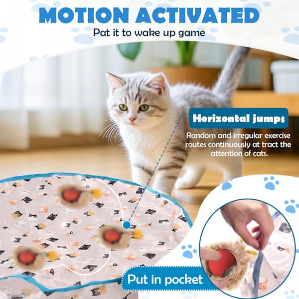 Interactive Cat Toy Ball, Automatic Interactive Cat Toy, Interactive Cat Toy Mat, 2 in 1 Interactive Cat Toy for Hunting