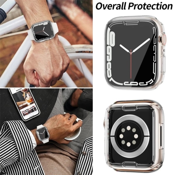 2 kpl Apple Watch Case Tpu näytönsuoja Läpinäkyvä väri Transparent color 44mm
