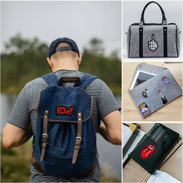 15 stk. seje design broderi stryge-på patch, broderi S