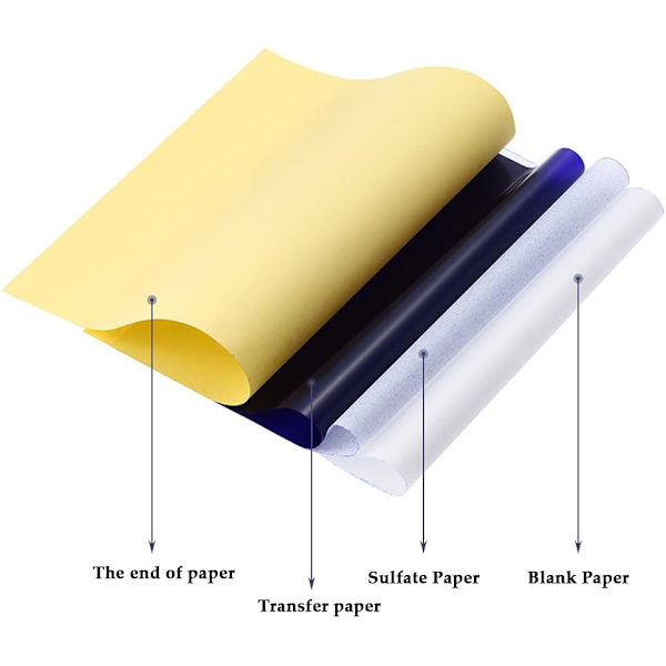 30 ark tatueringskolpapper, professionellt A4-kolpapper, spårpapper, överföringspapper, mallpapper, DIY-utskriftsmall