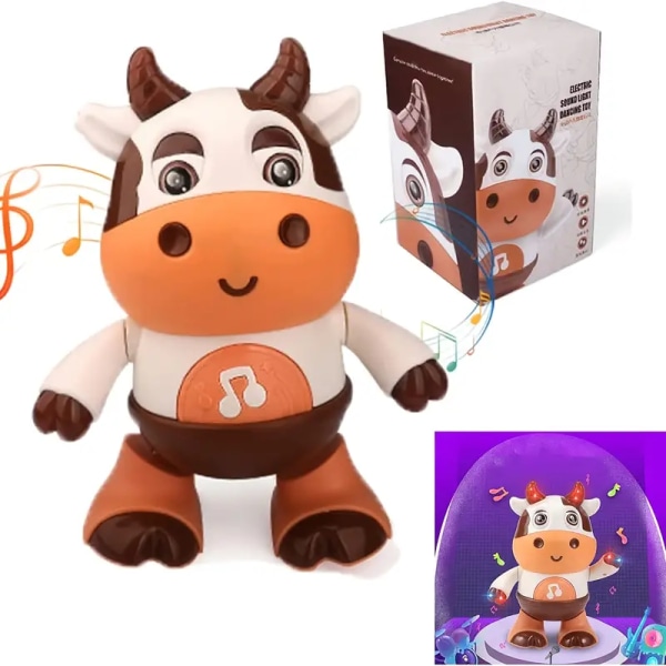 Baby Cow Musical Toy med LED-lampor och musik - Pedagogisk inlärningsleksak