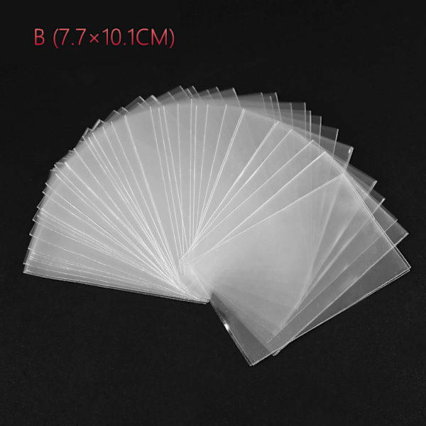 100 st/set Kortfickor Transparenta Toppmatare Korthållare Skydd Tjocka Samlarkortshållare Klara Skyddsfickor 0.07 7.7x10.1CM