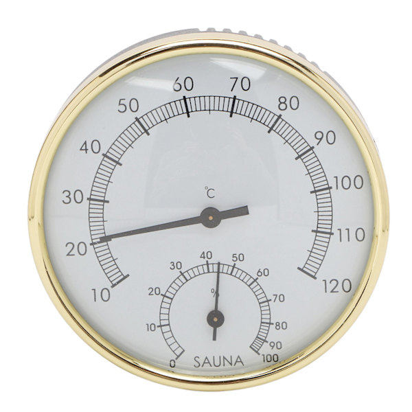 Bastu Termometer Väggmonterad Tydlig Skala Fysisk Induktion Rostfritt Stål Hygrometer_xx