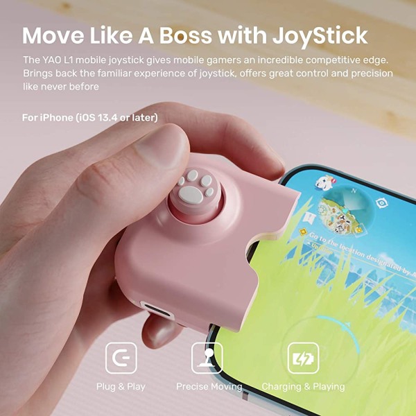 Yao L1 PRO Mobile Game Controller Joystick iPhonelle (iOS 13.4 tai uudempi, iOS-mobiilipeleille)