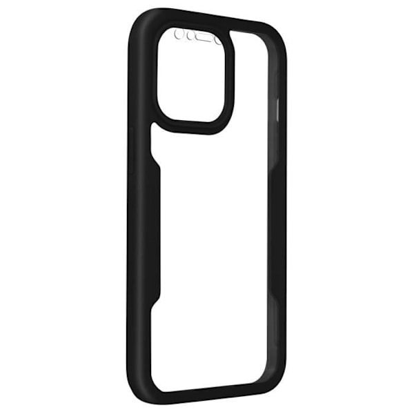 iPhone 13 Pro Max Etui Bagside Plexiglas Front Polymer Forstærkede Hjørner Sort Kontur
