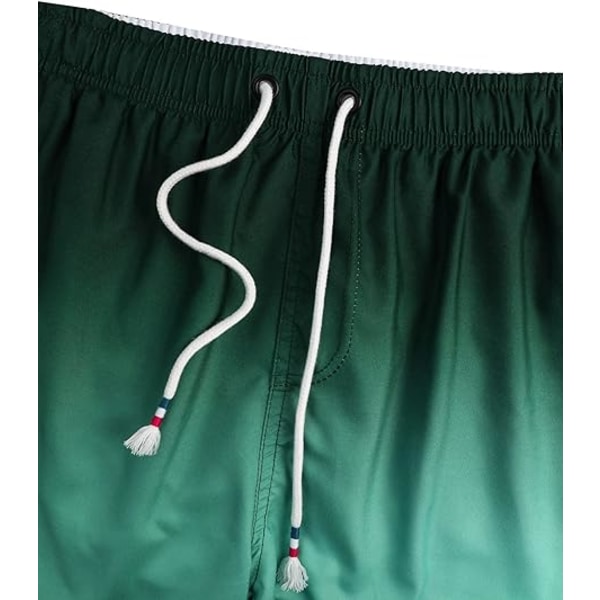 Baddräkter för män, simshorts, badbyxor för män, snabbtorkande strandshorts, surfshorts med meshfoder Green