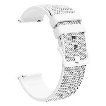 Kompatibelt urrem til Garmin Venu 3S / Forerunner 265S, 18 mm ternet silikonerem (hvid)