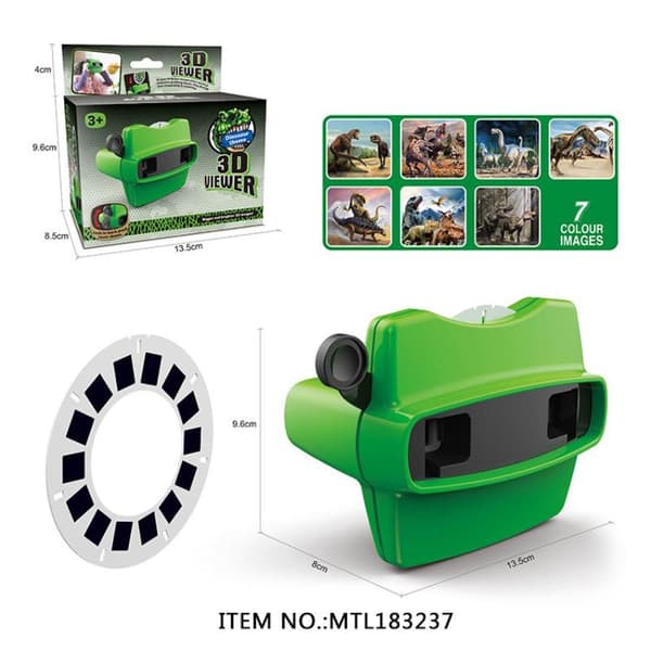 Ny 3D View-Master 3D Pedagogisk Visningsmaskin 7 Bilder Mini T dinosaur theme