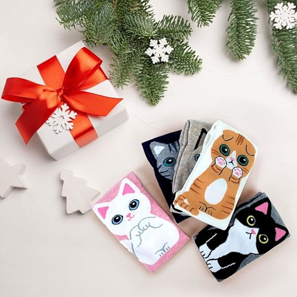 Par Socks för Kvinnor Roliga Söta Djur Kvinnors Strumpor Katt Hund S,ZQKLA