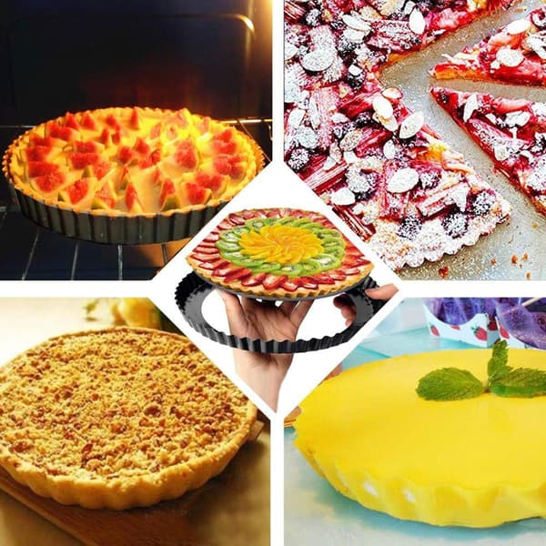 10,2 tommers kakeform med avtakbar bunn, non-stick quicheform, runde bakeformer for baking