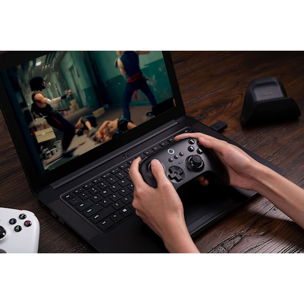 Ultimate 2.4g Trådlös Kontroller, Joystick Uppdatering, Pro Spelkontroll med Bakre Knappar & Turbo Funktion för PC, Android, Steam Deck & Apple (Svart) black