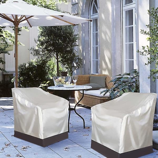 Terrassestolebetræk, loungebetræk, kraftige og vandtætte terrassemøbler til udendørs græsplæne, mellembeige og brun beige90x93x83cm