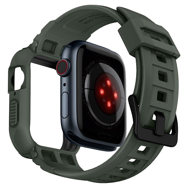 Spigen Apple Watch 44/45 mm Skall/Armbånd Rugged Armor 'Pro' Grønn