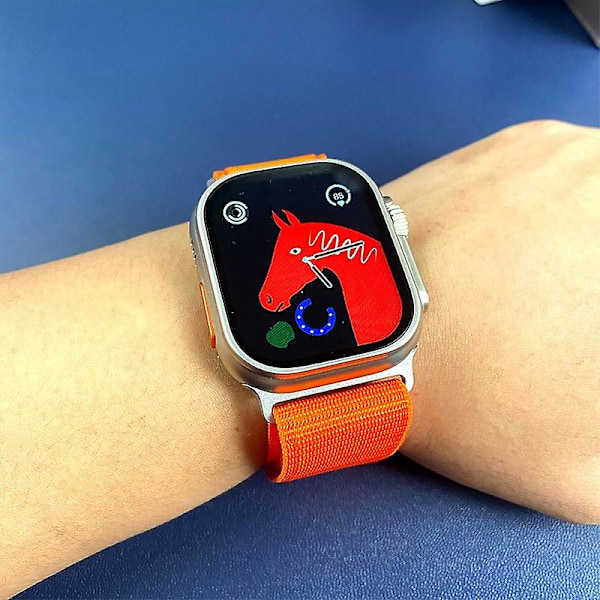 S9 Ultra Smartwatch 2.02\" HD Stor Skärm Smartwatch för Män och Kvinnor Bluetooth Samtal Bluetooth Musik Sömnövervakning Trådlös Klocka Orange