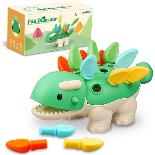 Montessori Leksaker för Småbarn, Baby Sinnesutveckling, Finmotorik, Leksak för 6, 9, 12 Månader, Ettårig Pojke/Flicka, Födelsedagspresent, Åldrar 1, 2, 3, 4, Barn, Dinosaurie