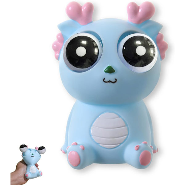 Squeeze Stress Relief Toy Ögonpoppande Drake Rolig Ögonboll Sprängleksaker Pop Out Eyes Leksak för Födelsedagspresenter, Fest, Perfekt Present för Alla Tillfällen (Blå) Blue